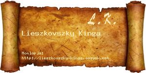 Lieszkovszky Kinga névjegykártya
